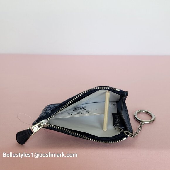 COACH Mini Skinny ID Card Case in Denim Signature- Deep Blue multi color⭐ - Picture 12 of 16